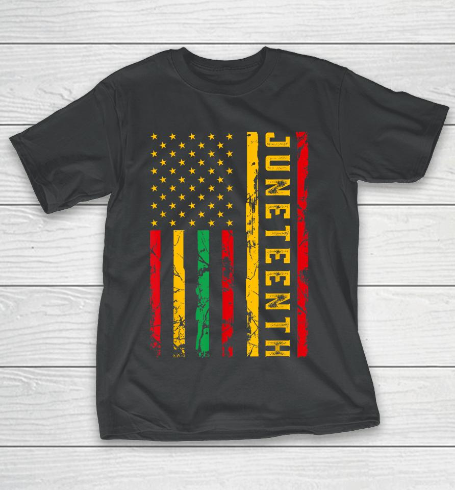 Juneteenth American Flag African T-Shirt