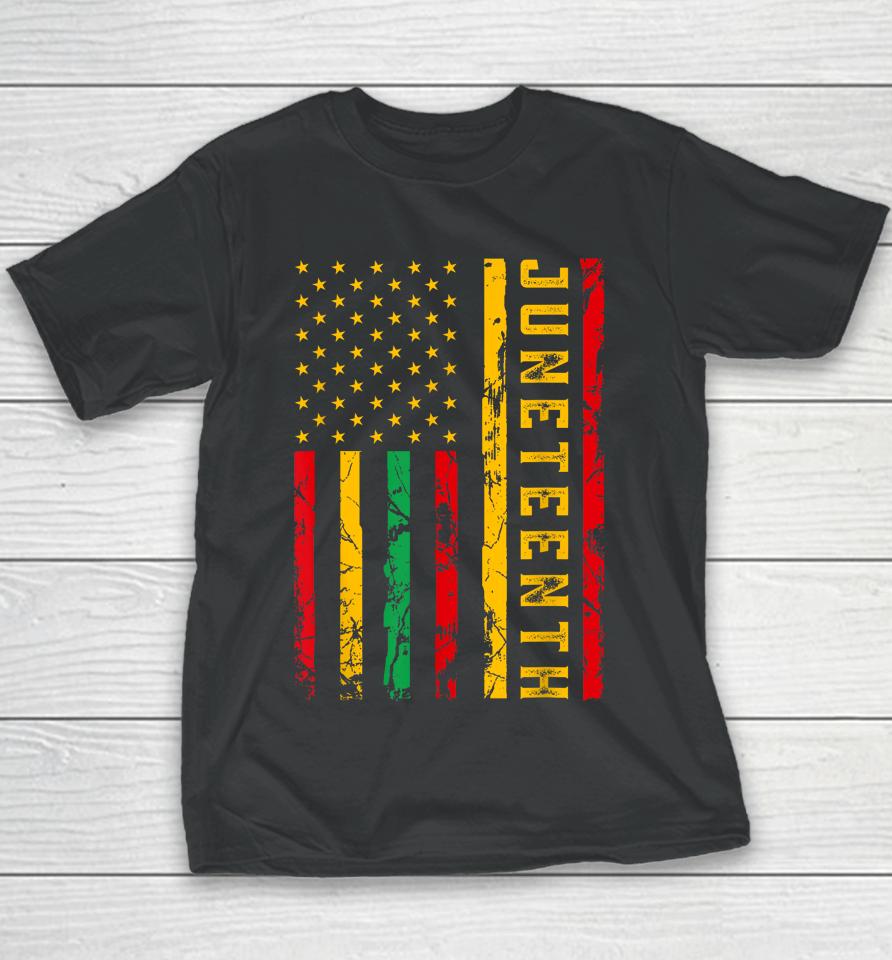 Juneteenth American Flag African Youth T-Shirt