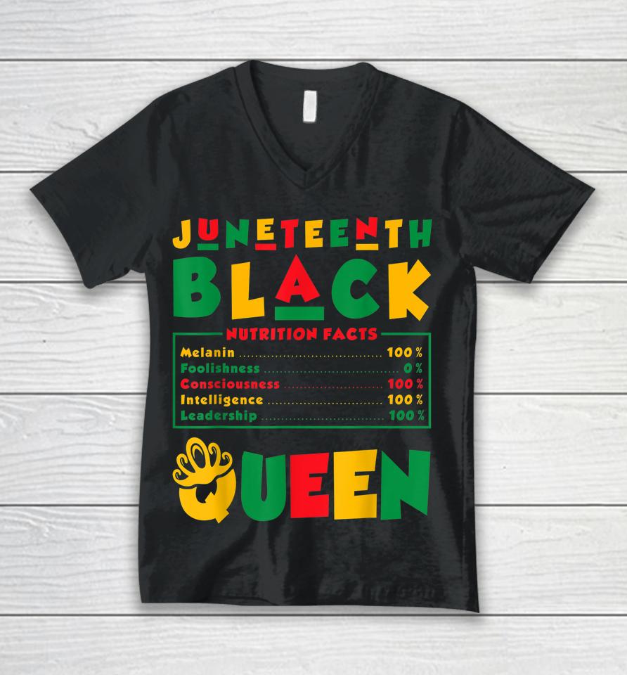 Juneteenth Black Queen Melanin Juneteenth Unisex V-Neck T-Shirt
