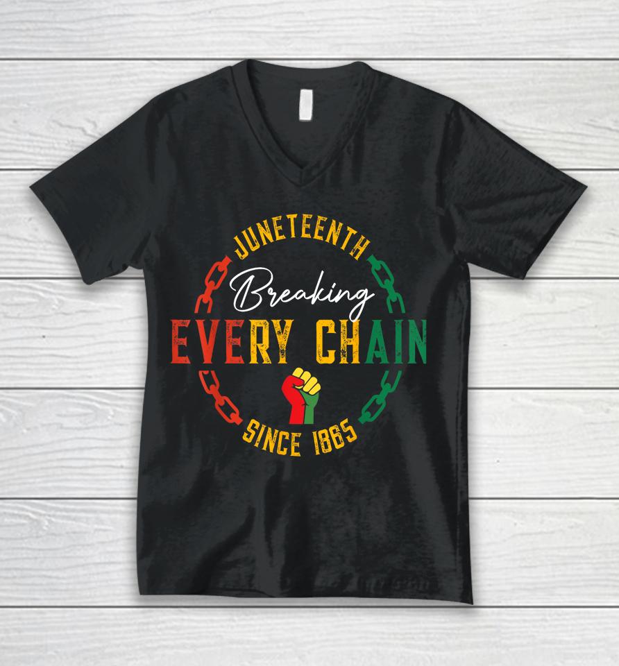 Juneteenth Celebrations 1865 African American Black History Unisex V-Neck T-Shirt
