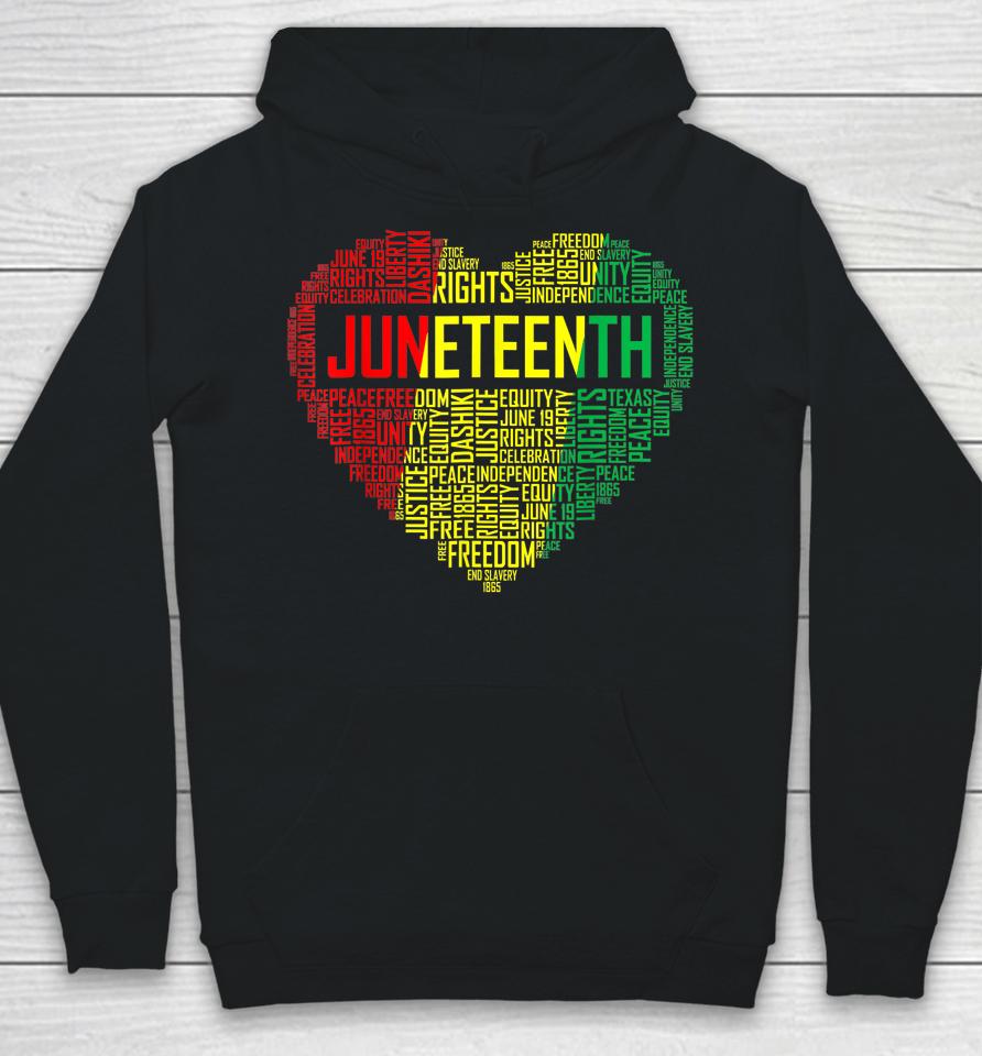 Juneteenth Heart Black History Afro American African Freedom Hoodie