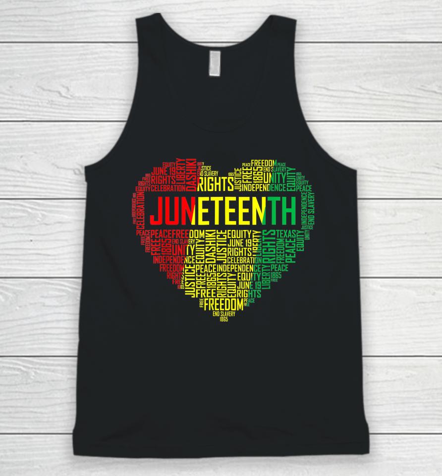 Juneteenth Heart Black History Afro American African Freedom Unisex Tank Top