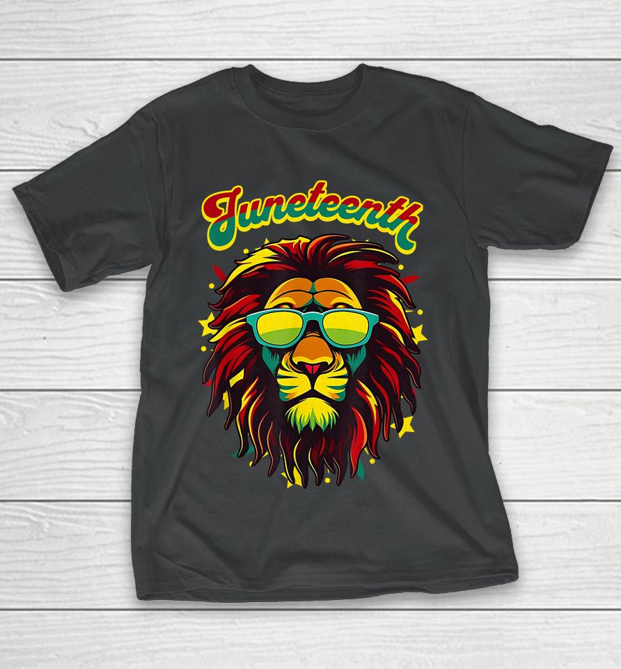 Juneteenth Lion Celebrate Black Freedom 1865 History Month T-Shirt