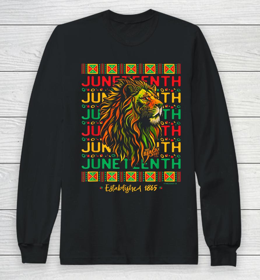 Juneteenth Lion Freedom Day 1865 Celebrate Black History Long Sleeve T-Shirt