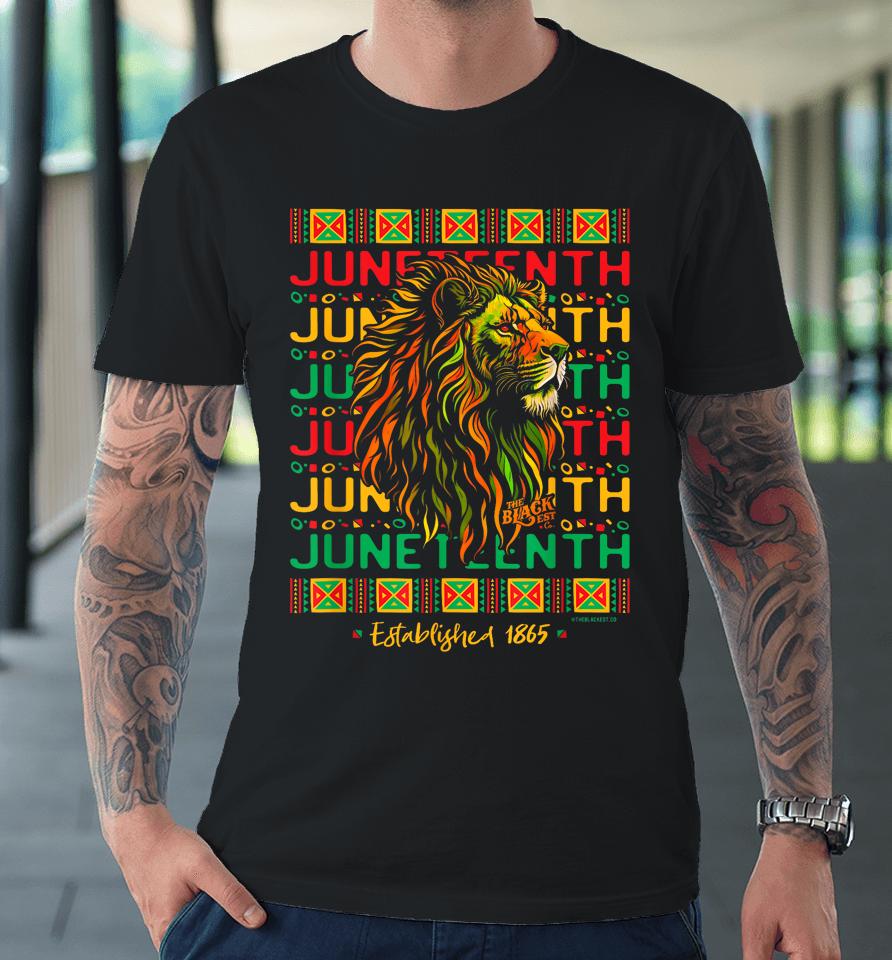 Juneteenth Lion Freedom Day 1865 Celebrate Black History Premium T-Shirt