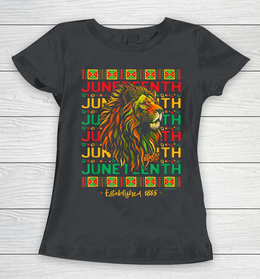 Juneteenth Lion Freedom Day 1865 Celebrate Black History Women T-Shirt