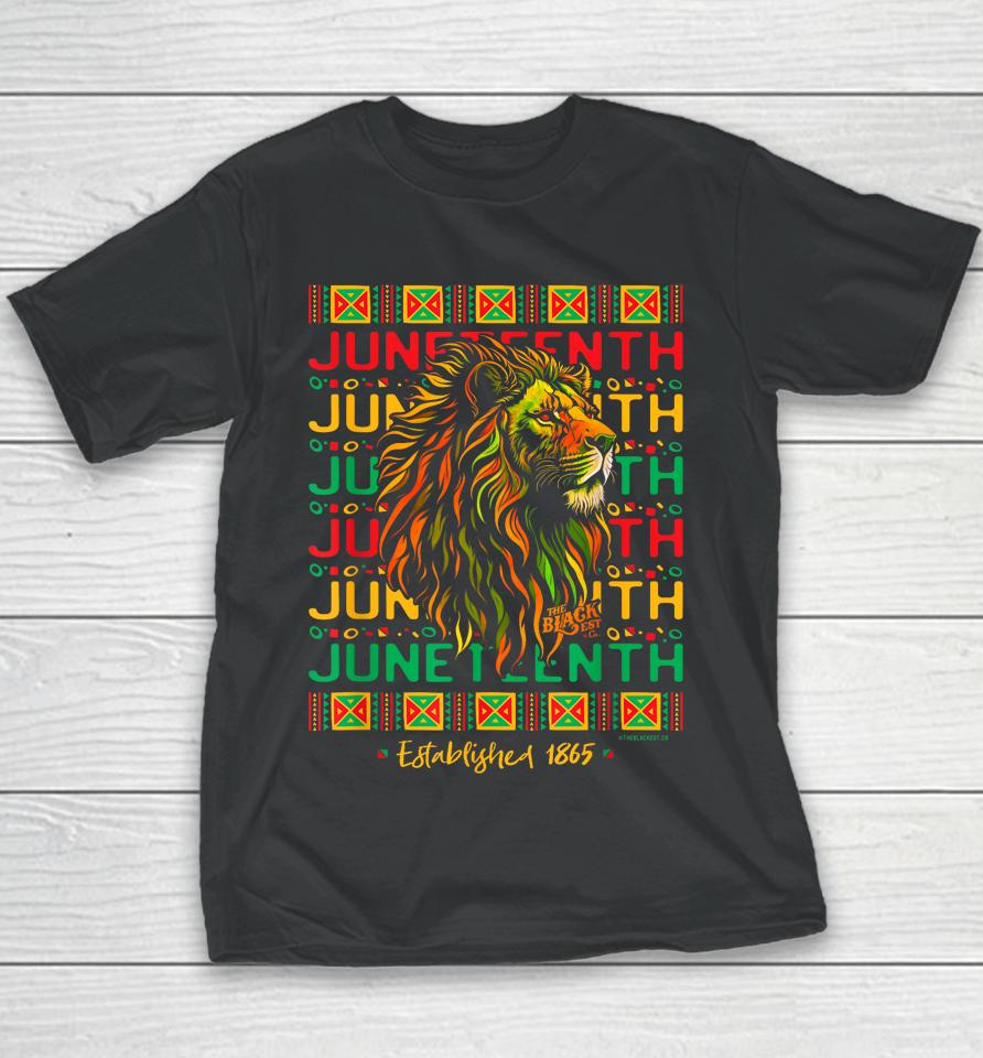 Juneteenth Lion Freedom Day 1865 Celebrate Black History Youth T-Shirt