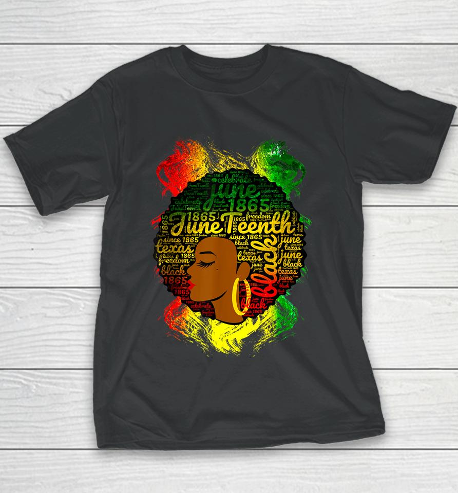 Juneteenth Proud Black African American Ladies Honor 1865 Youth T-Shirt