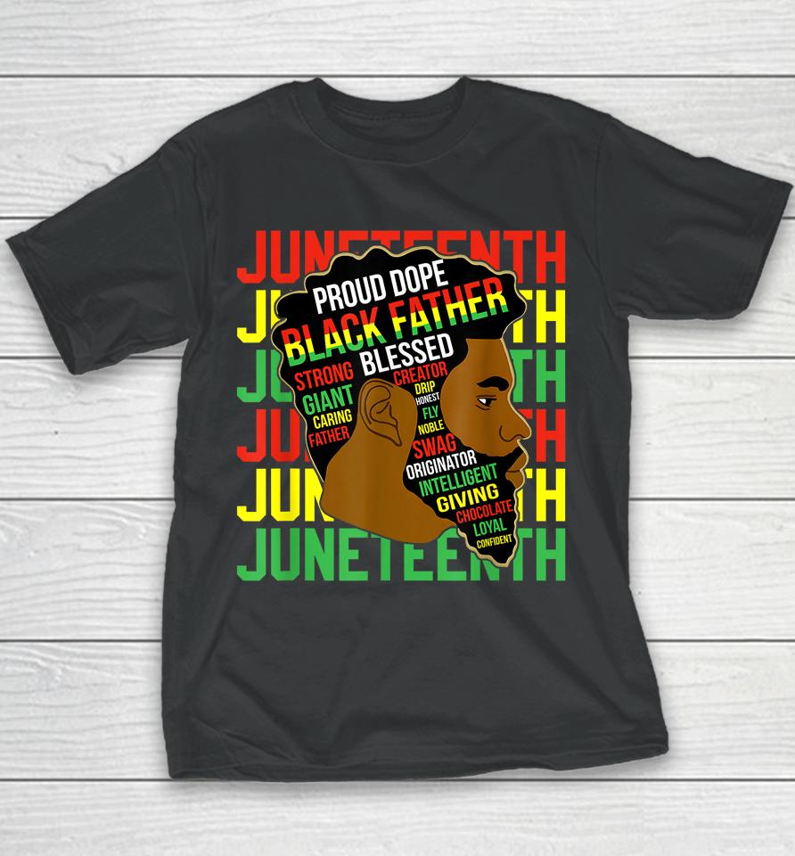 Juneteenth Proud Black Men Fathers Day Black History African Youth T-Shirt