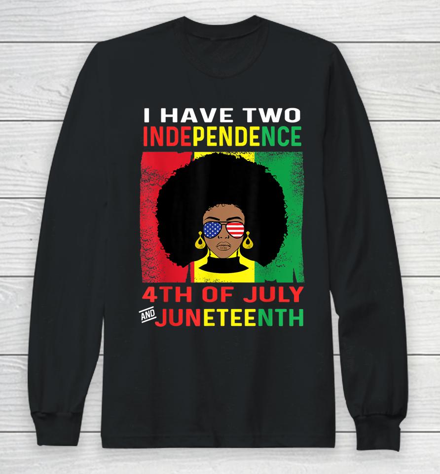 Juneteenth Queen Independence Black African Women 4Th July Long Sleeve T-Shirt