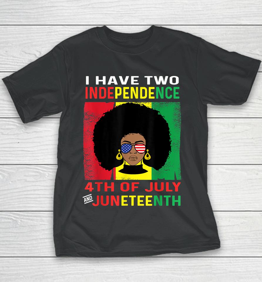 Juneteenth Queen Independence Black African Women 4Th July Youth T-Shirt