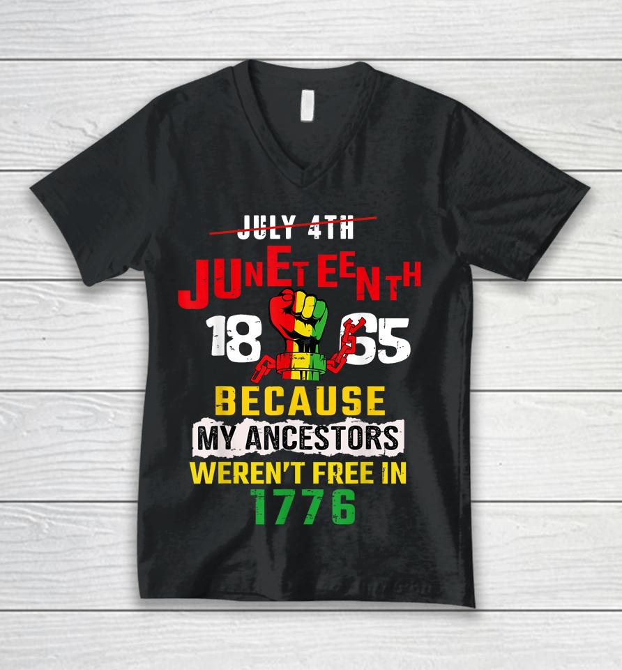 Juneteenth T Shirt Women Juneteenth  African American Unisex V-Neck T-Shirt