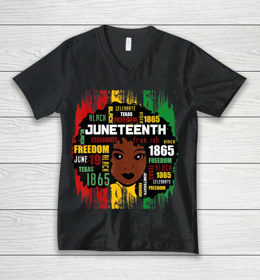 Juneteenth T Shirt Women Juneteenth  African American Unisex V-Neck T-Shirt