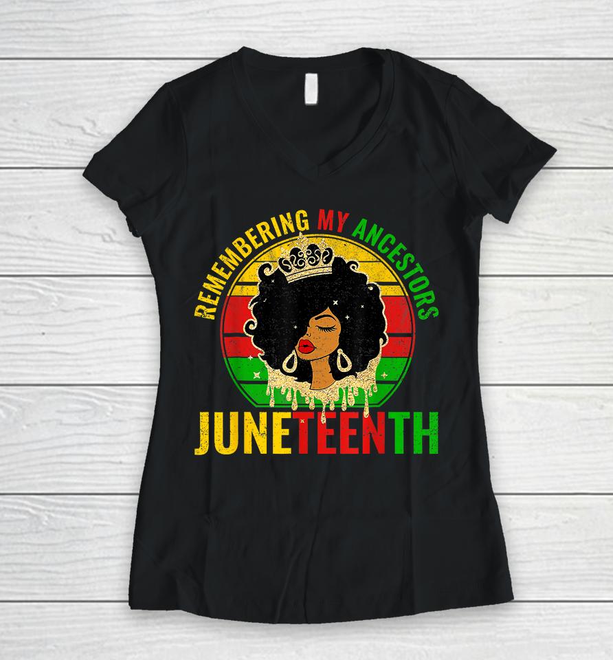 Juneteenth T-Shirt Women Juneteenth T Shirt African American Women V-Neck T-Shirt