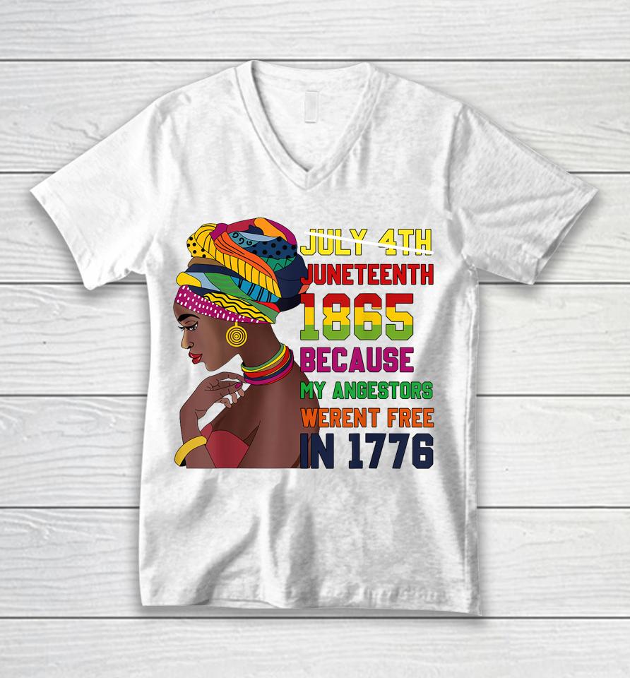 Juneteenth Tshirt Women Juneteenth  African American Unisex V-Neck T-Shirt