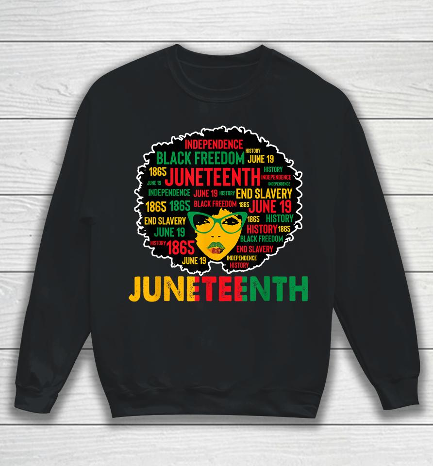 Juneteenth Women Queen African American Black Afro Sweatshirt