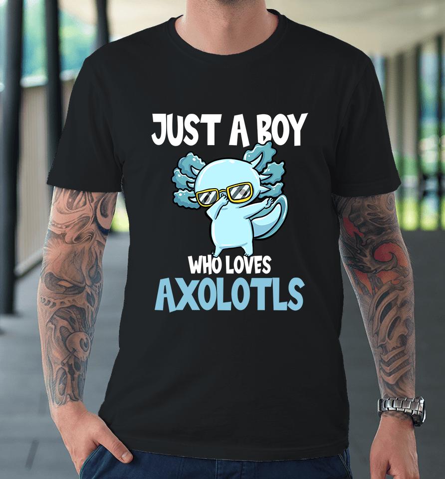 Just A Boy Who Loves Axolotls Premium T-Shirt