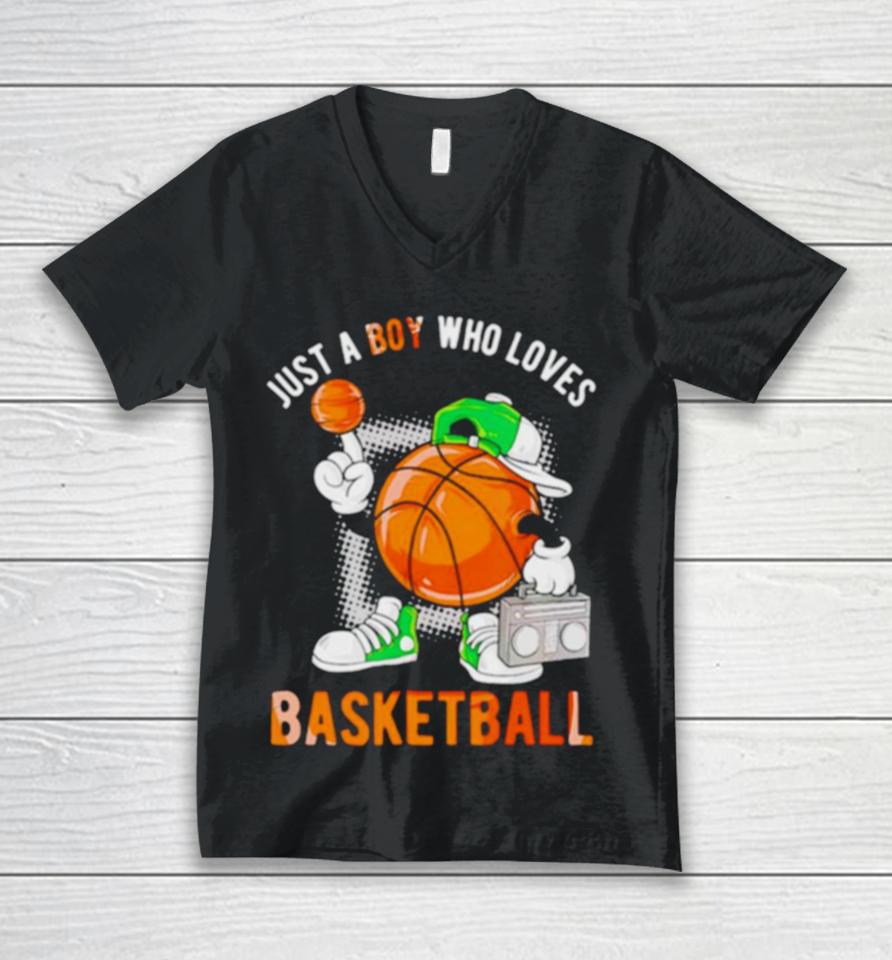 Just A Boy Who Loves Basketball Classic Unisex V-Neck T-Shirt