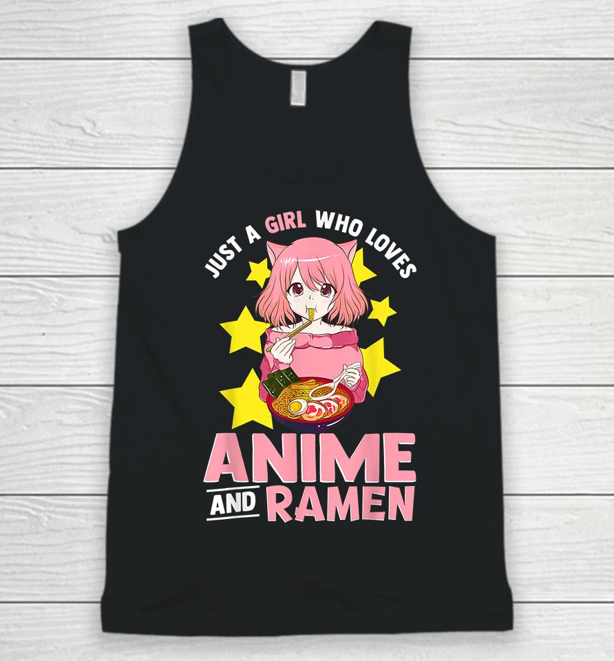 Just A Girl Who Loves Anime And Ramen Unisex Tank Top