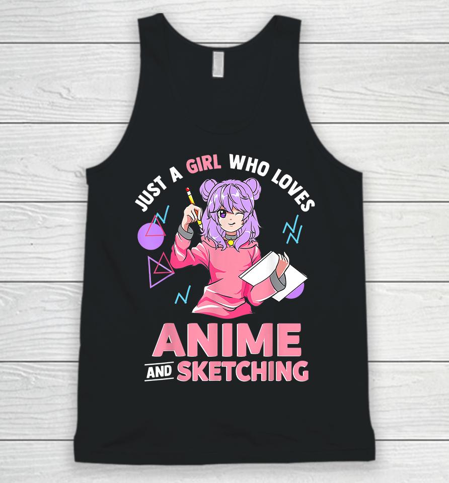 Just A Girl Who Loves Anime And Sketching Unisex Tank Top