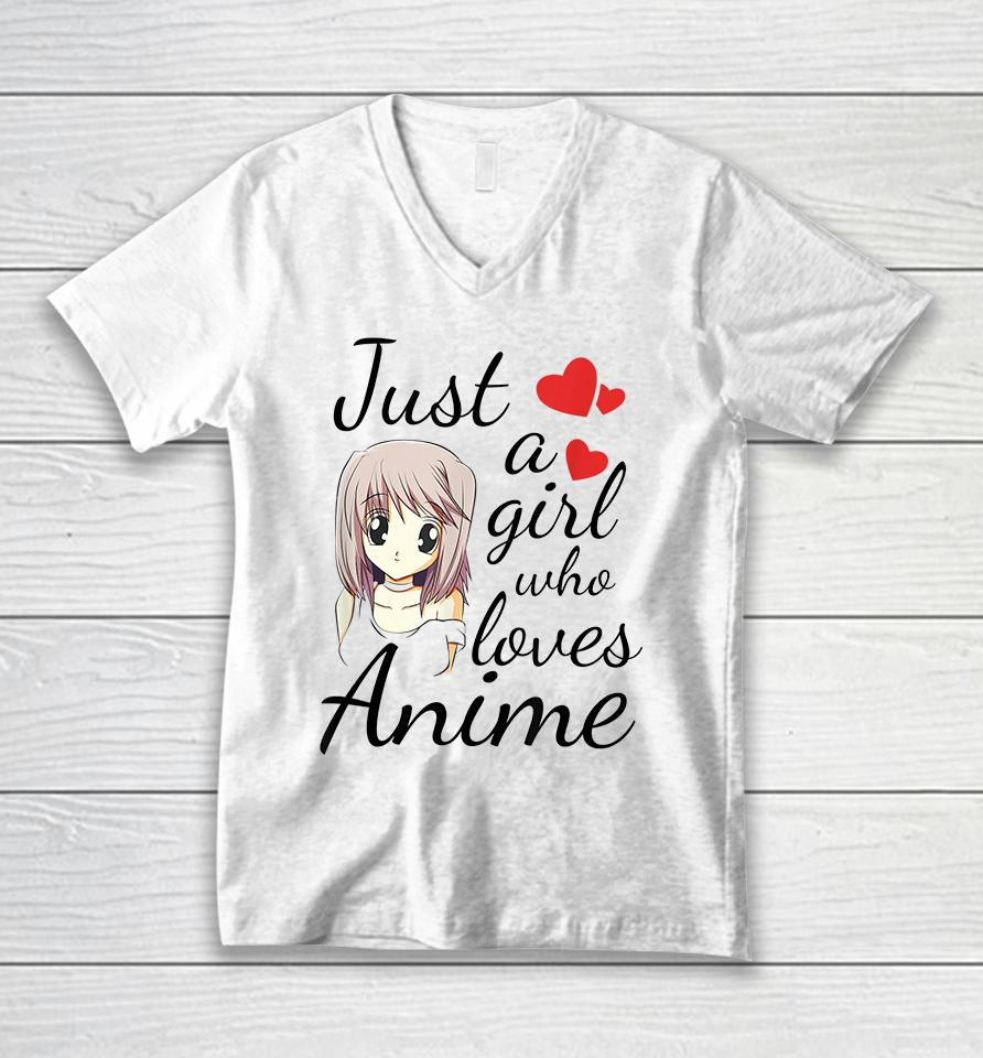 Just A Girl Who Loves Anime Unisex V-Neck T-Shirt