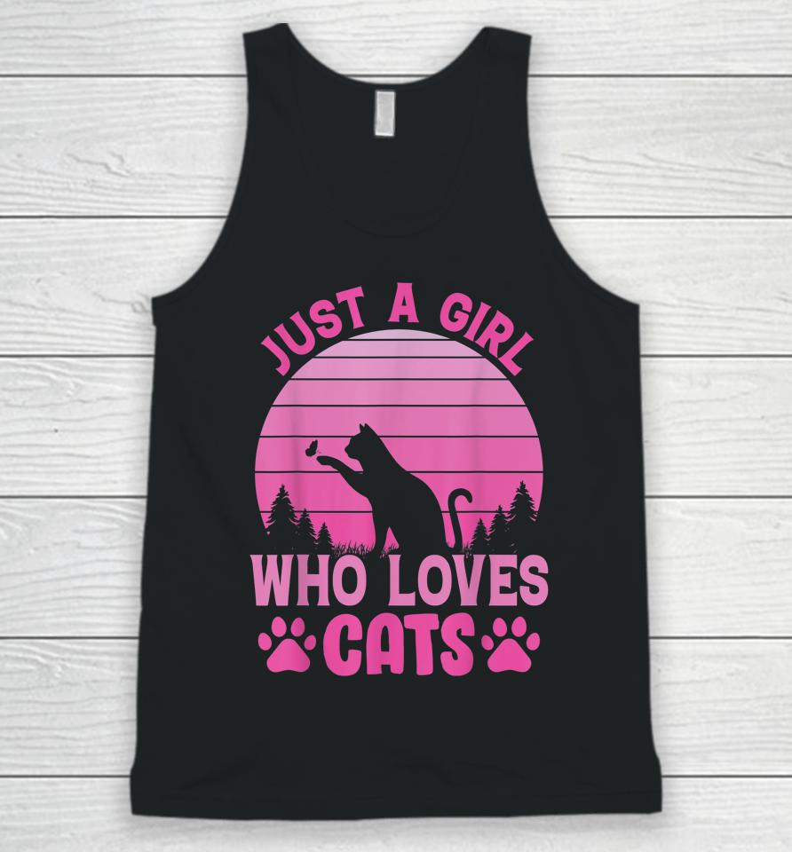 Just A Girl Who Loves Cats For Lovers Cat Kitty Unisex Tank Top