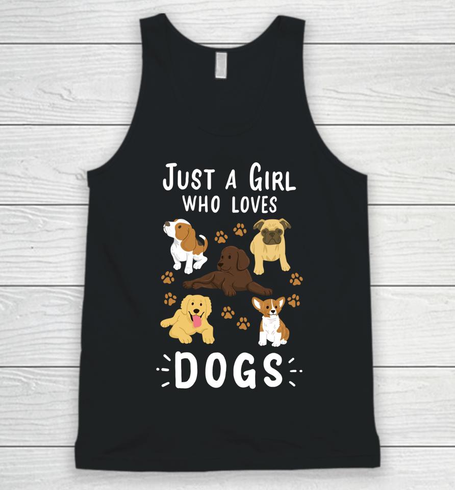 Just A Girl Who Loves Dogs Puppy Unisex Tank Top