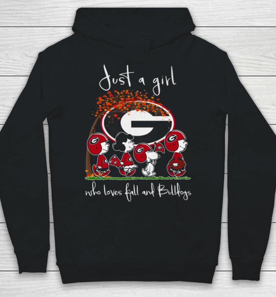 Just A Girl Who Loves Fall And Bulldogs Hoodie