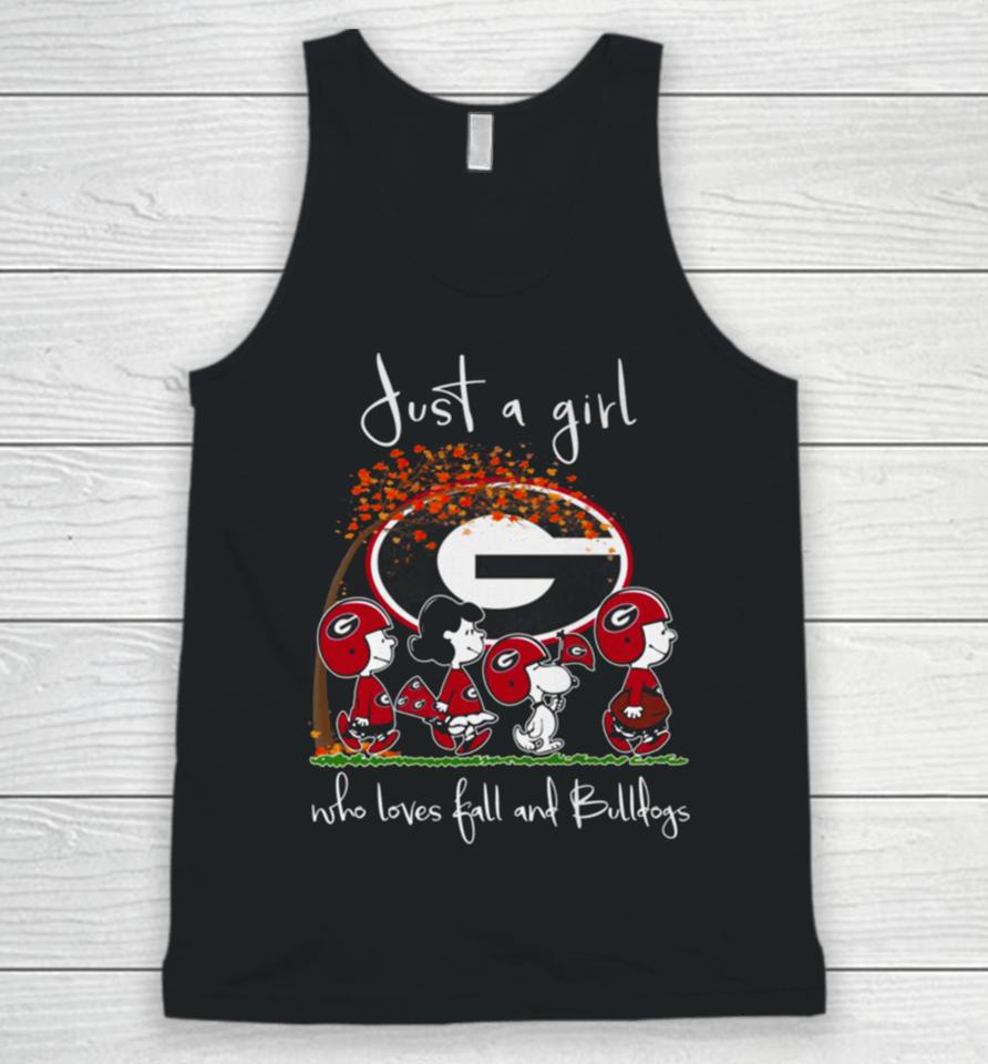Just A Girl Who Loves Fall And Bulldogs Unisex Tank Top