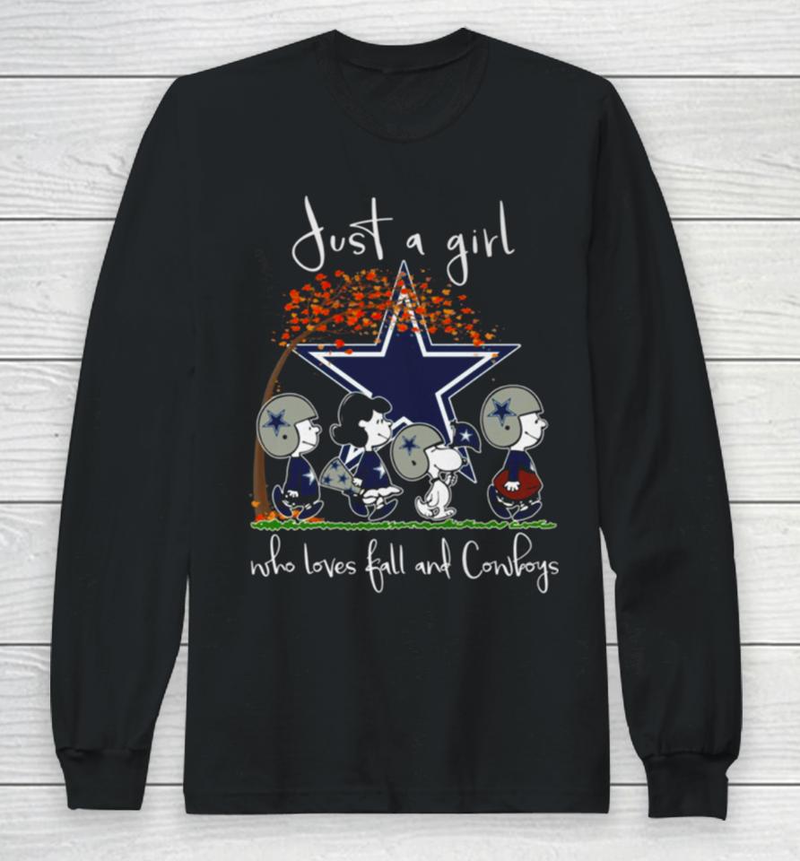 Just A Girl Who Loves Fall And Cowboys Long Sleeve T-Shirt
