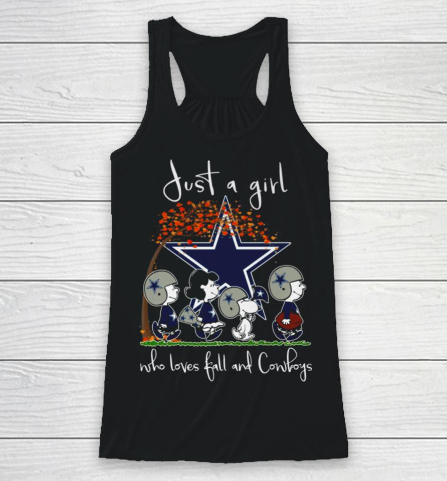 Just A Girl Who Loves Fall And Cowboys Racerback Tank