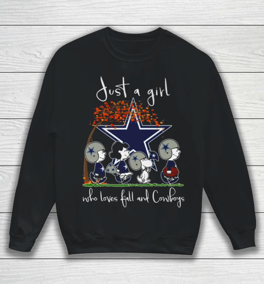 Just A Girl Who Loves Fall And Cowboys Sweatshirt