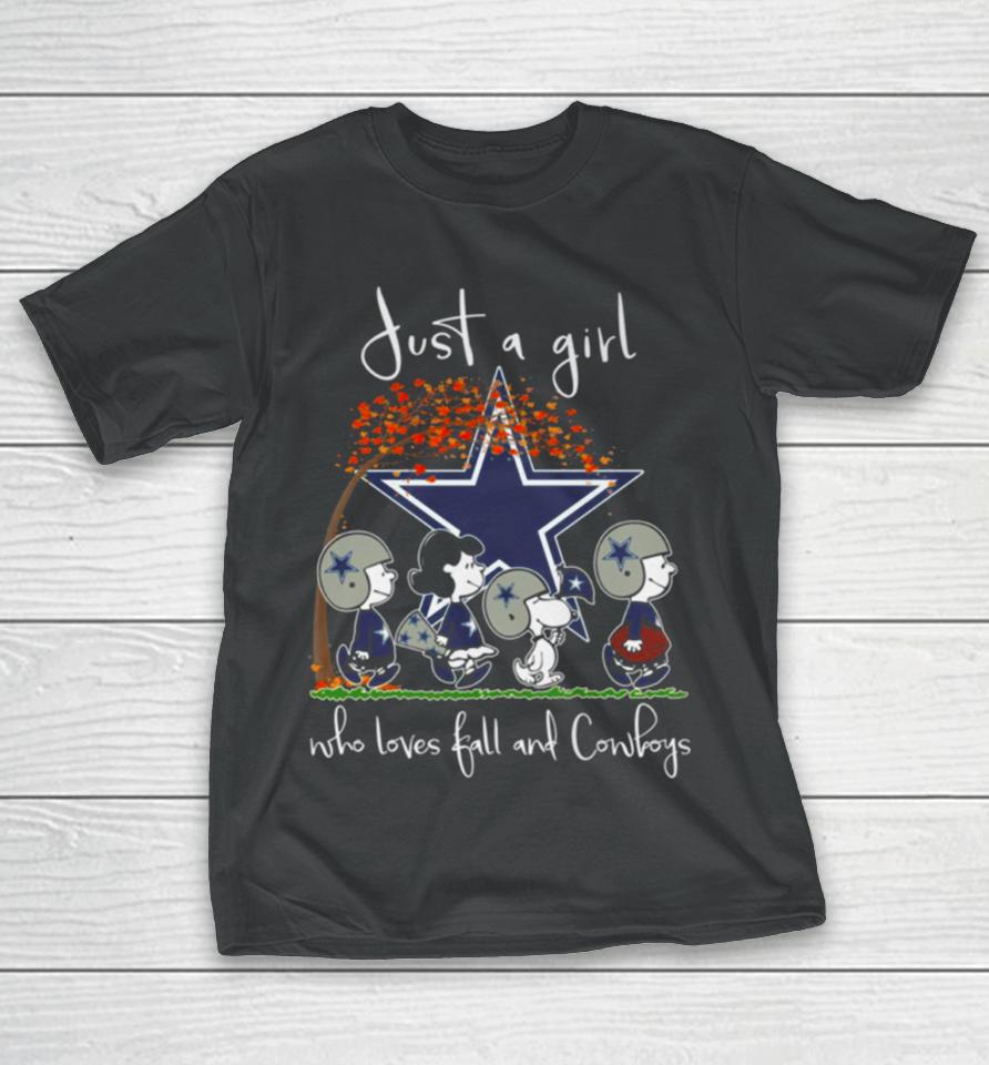 Just A Girl Who Loves Fall And Cowboys T-Shirt