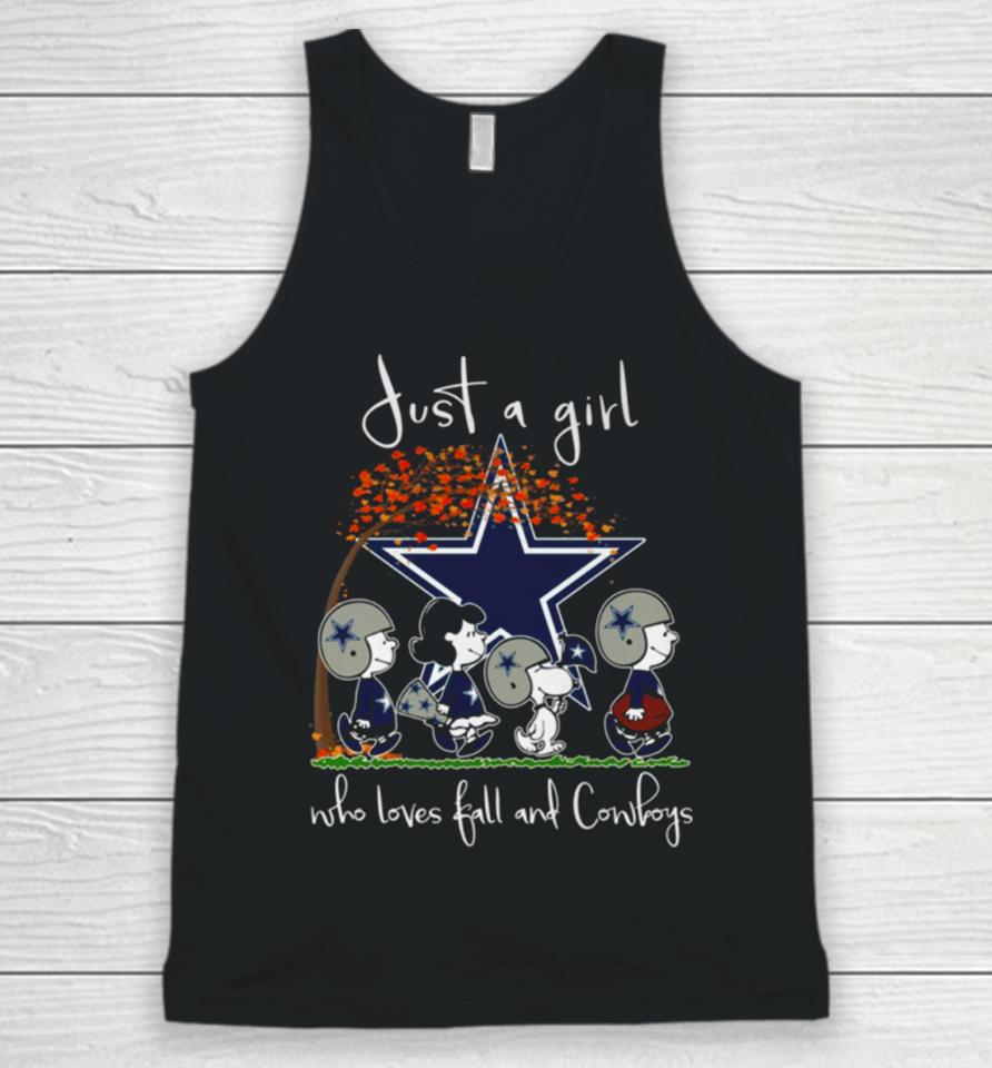 Just A Girl Who Loves Fall And Cowboys Unisex Tank Top