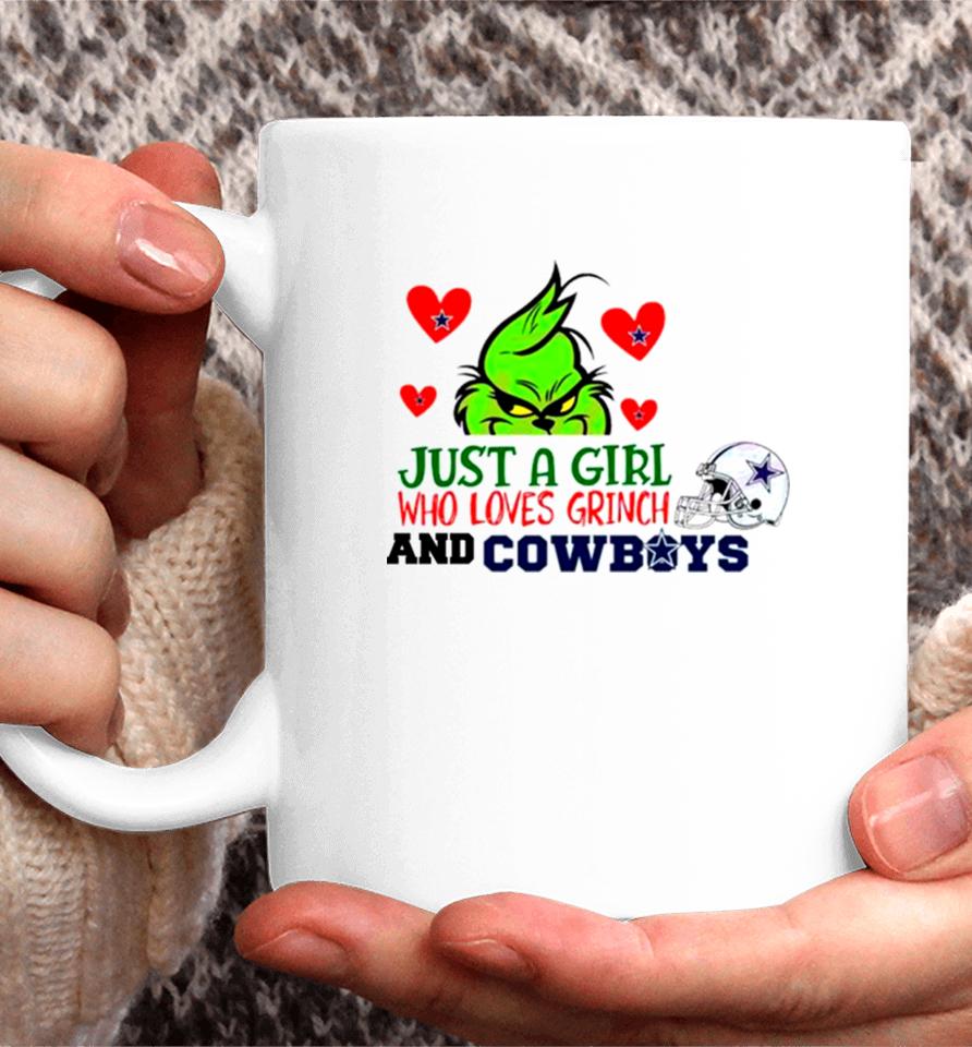 Just A Girl Who Loves Grinch And Cowboys Coffee Mug