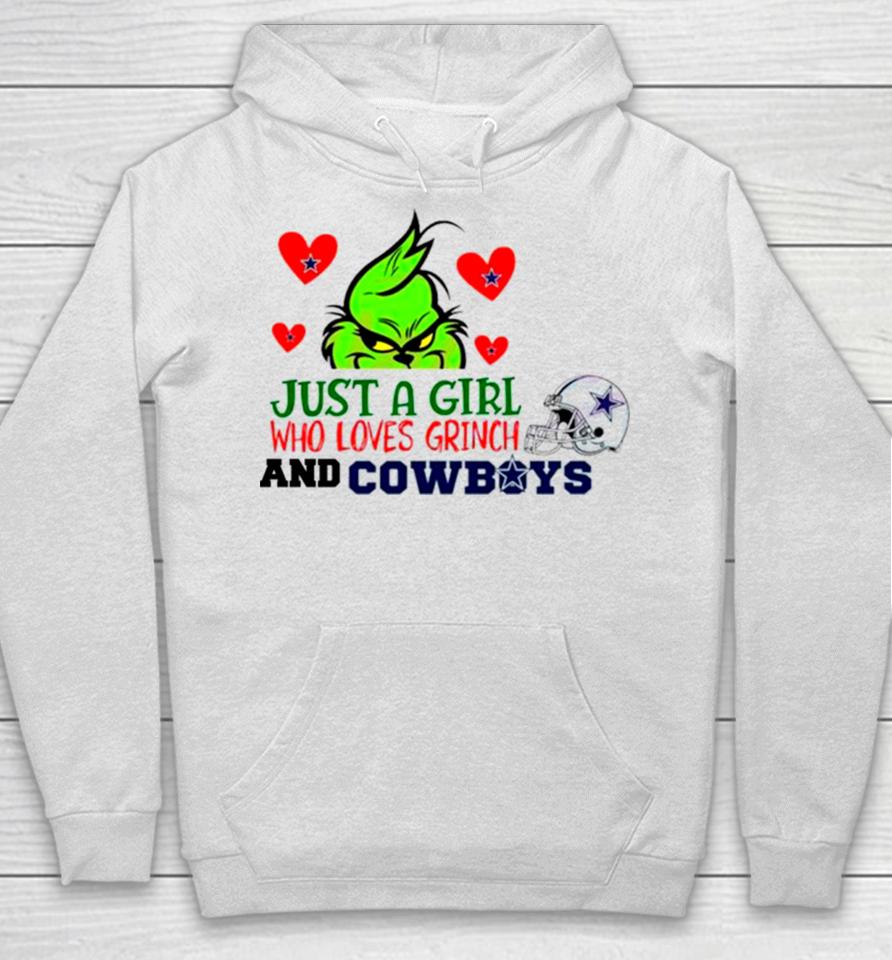 Just A Girl Who Loves Grinch And Cowboys Hoodie