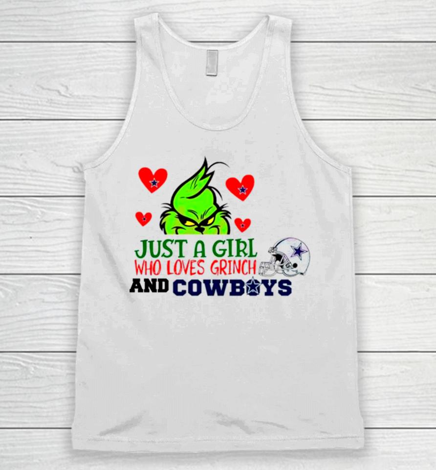 Just A Girl Who Loves Grinch And Cowboys Unisex Tank Top