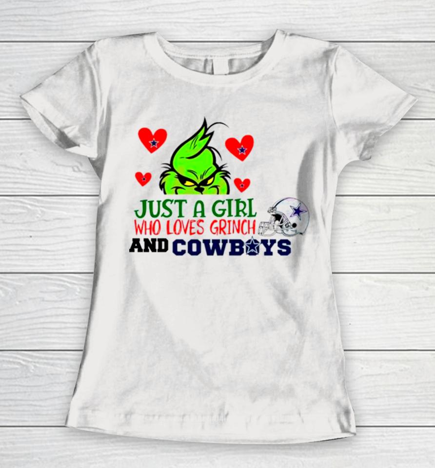 Just A Girl Who Loves Grinch And Cowboys Women T-Shirt