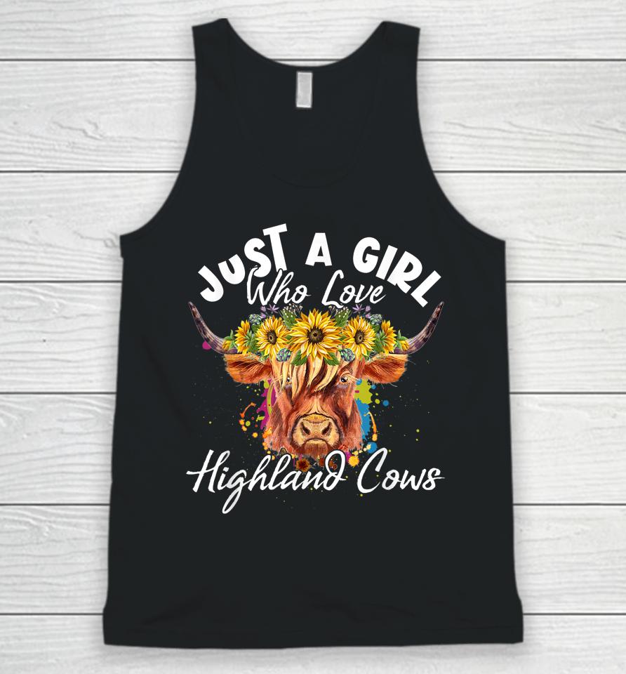 Just A Girl Who Loves Highland Cows Unisex Tank Top