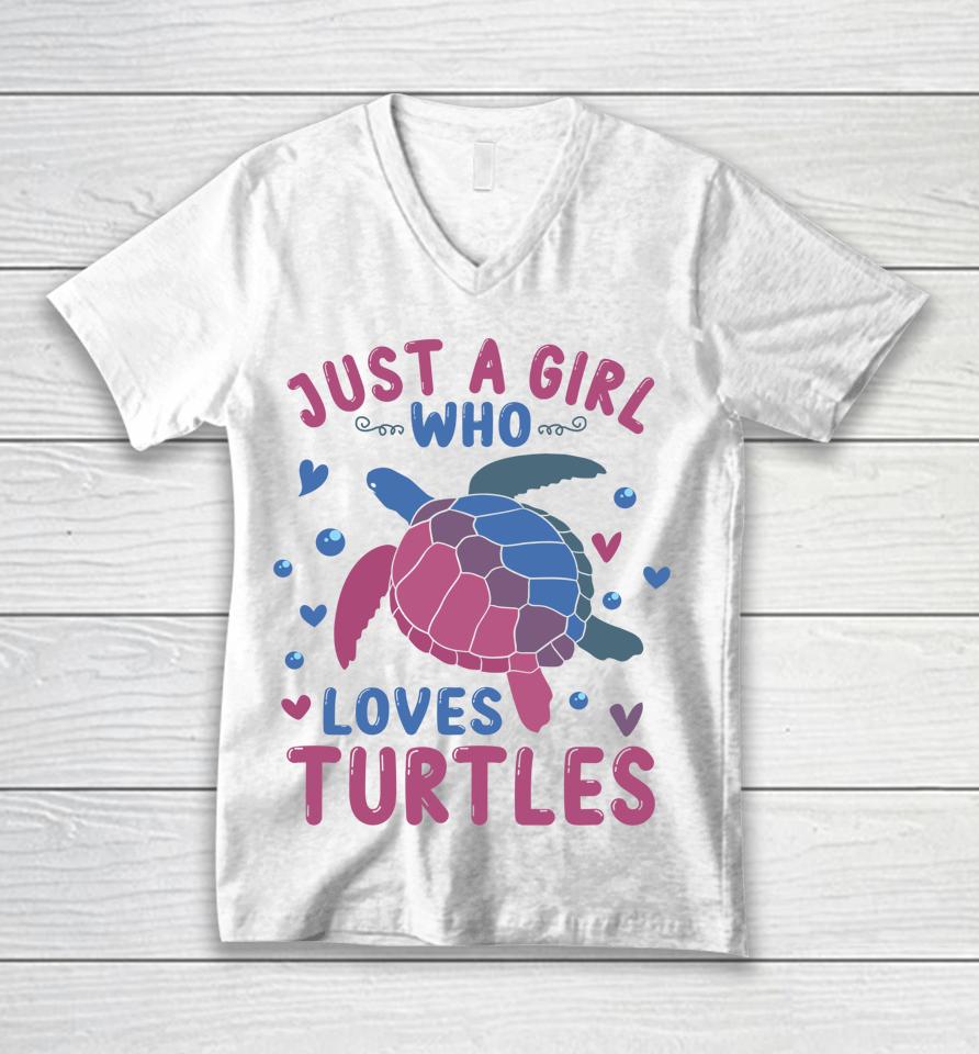 Just A Girl Who Loves Turtles Unisex V-Neck T-Shirt