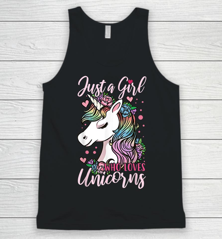 Just A Girl Who Loves Unicorns Unisex Tank Top