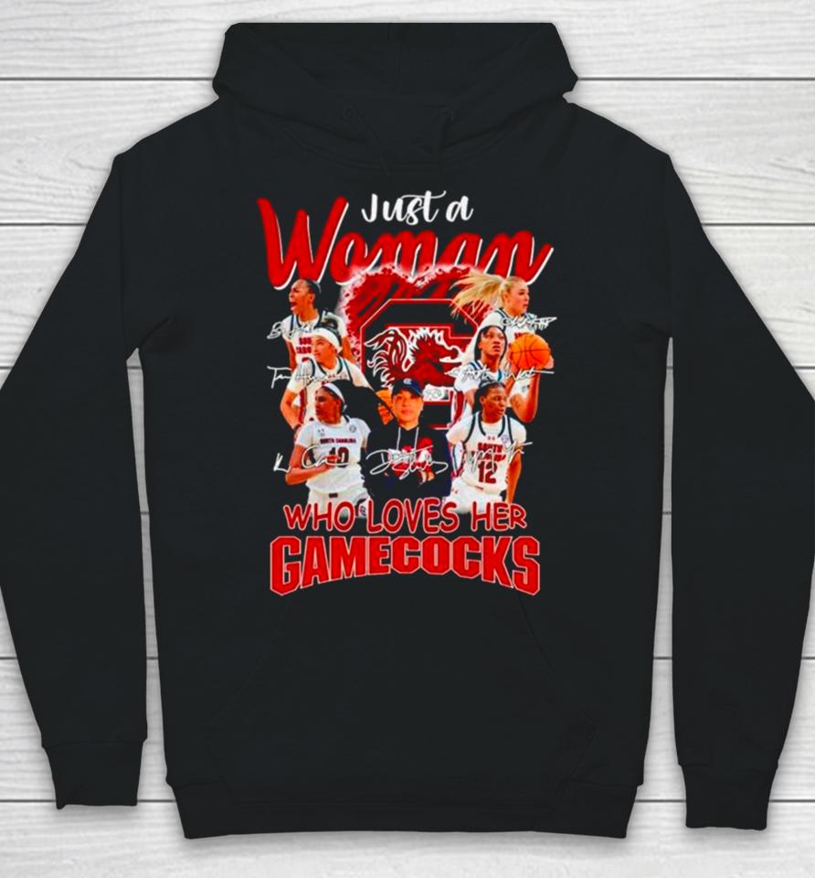 Just A Woman Who Loves Her Gamecocks Signatures Hoodie