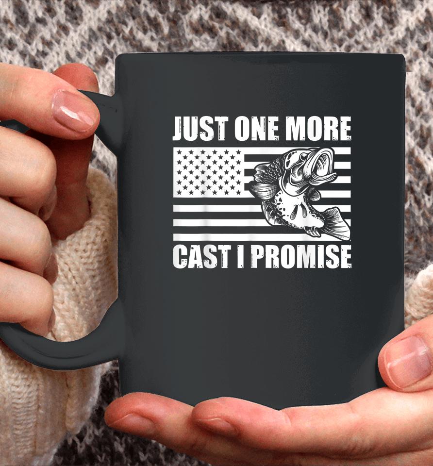 Just One More Cast I Promise Bass Fishing Funny Angler Retro Coffee Mug