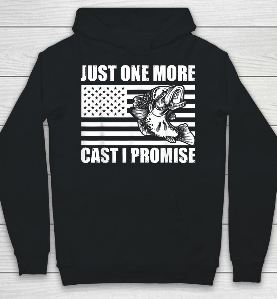 Just One More Cast I Promise Bass Fishing Funny Angler Retro Hoodie