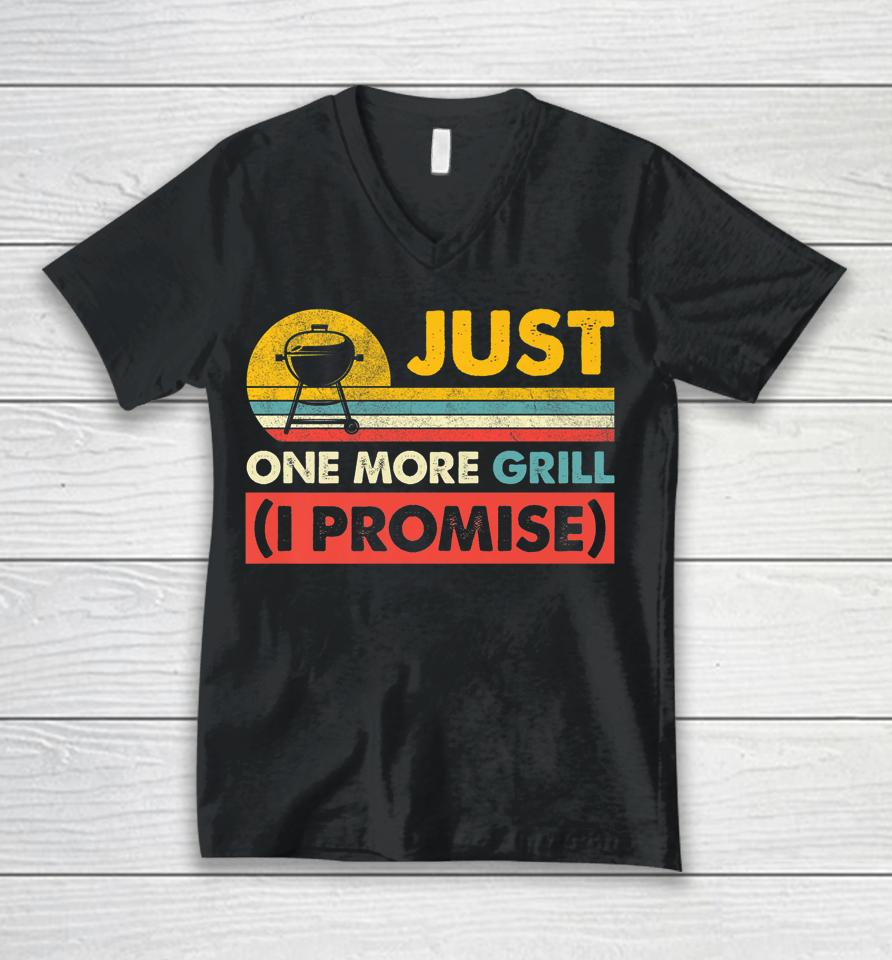 Just One More Grill I Promise Retro Vintage Style Grill Dad Unisex V-Neck T-Shirt