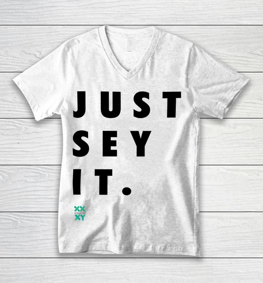 Just Sey It Xx Xy Athletics Unisex V-Neck T-Shirt