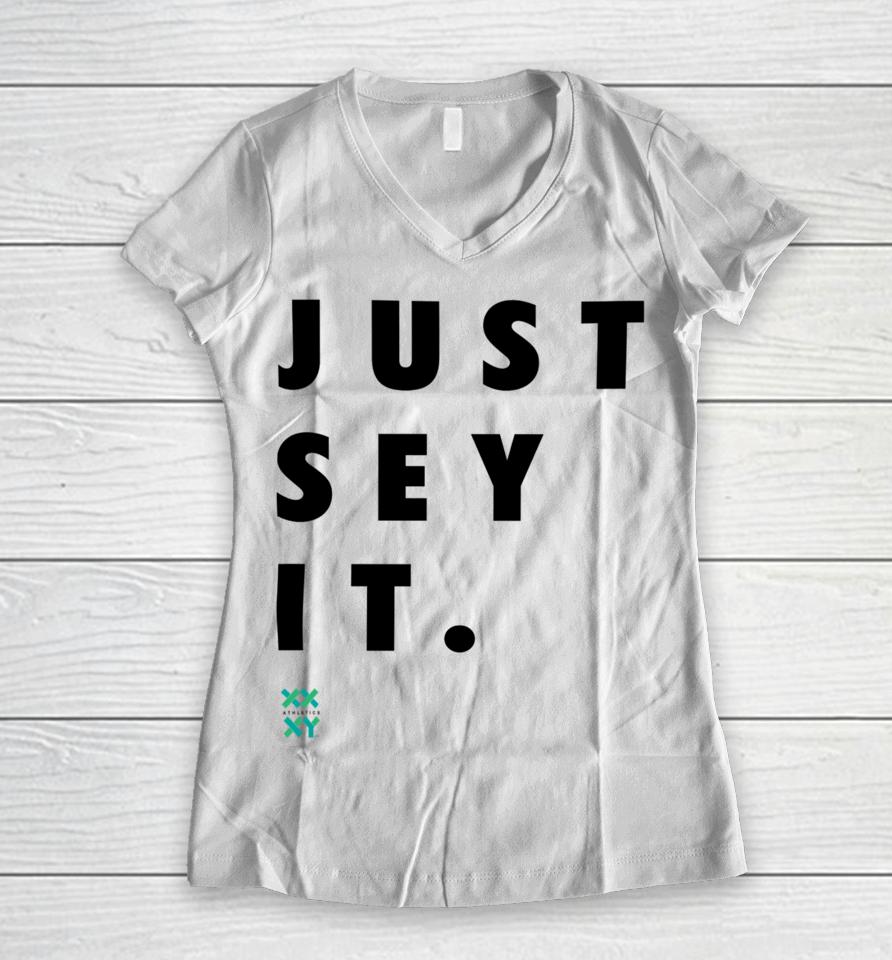 Just Sey It Xx Xy Athletics Women V-Neck T-Shirt