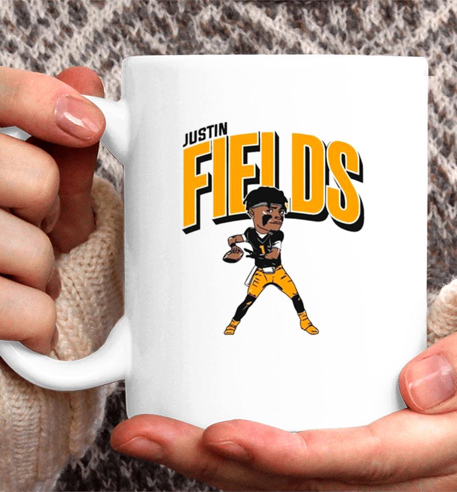 Justin Fields Pittsburgh Caricature Football Player Coffee Mug