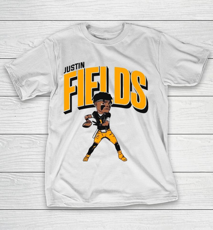 Justin Fields Pittsburgh Caricature Football Player T-Shirt