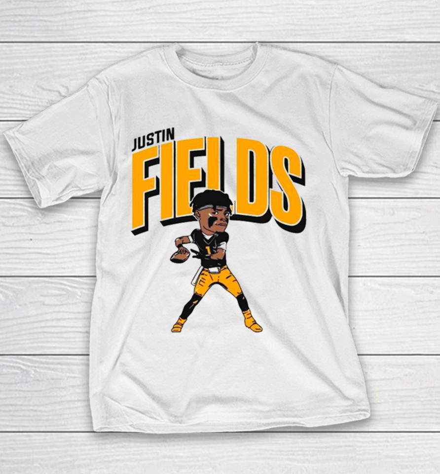 Justin Fields Pittsburgh Caricature Football Player Youth T-Shirt